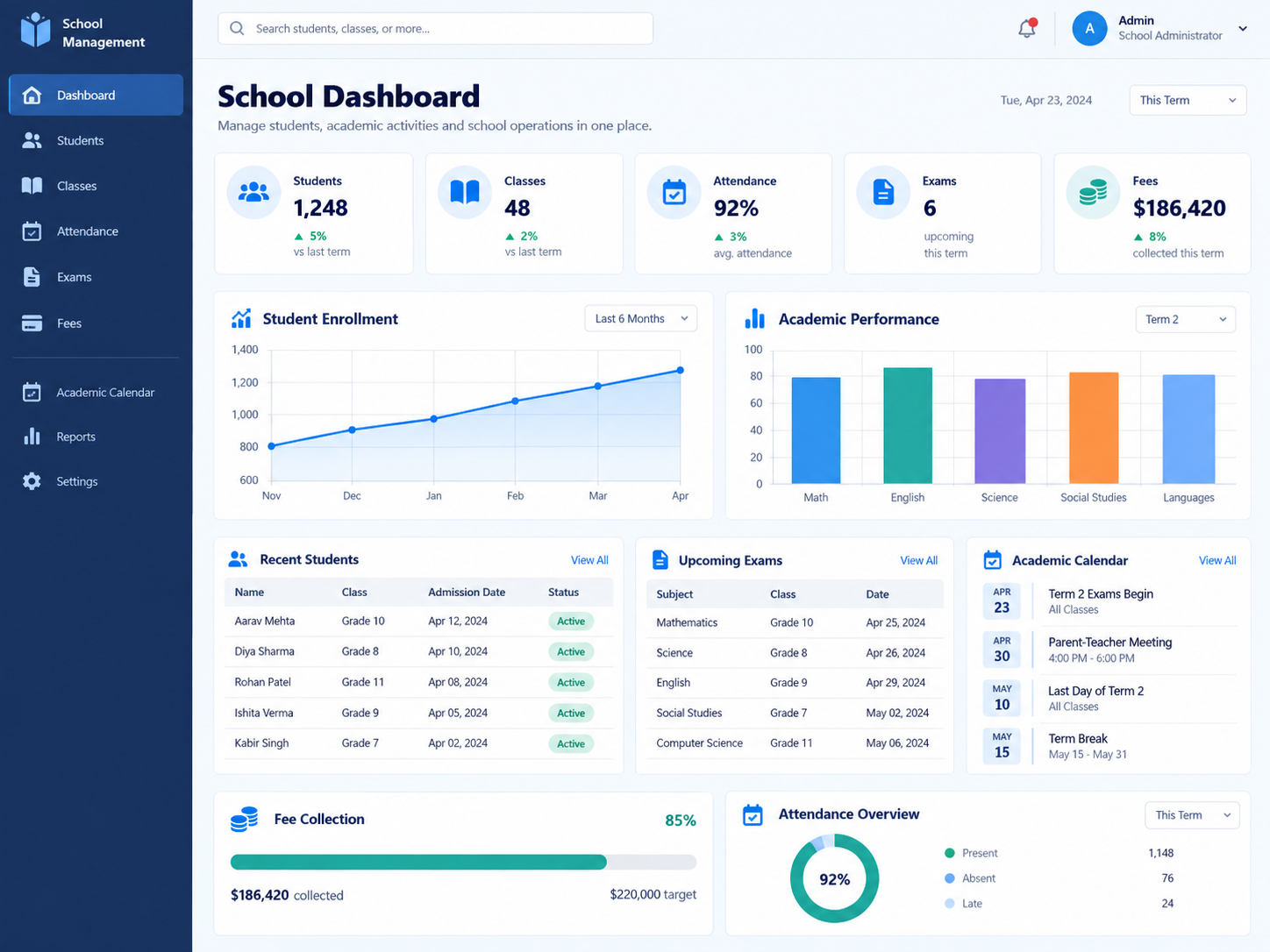 School management project preview